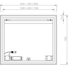 Zrcadlo Ravak Oblong 60x70 s osvětlením