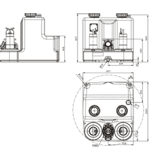 Zařízení na přečerpávání odpadní vody Wilo-DrainLift SANI-XL.16T/4C, 400V, S1, EC-L, CEE16