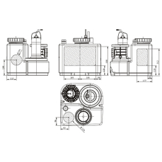 Zařízení na přečerpávání odpadní vody Wilo-DrainLift SANI-S.11T/1, 400V, S3, MS-L, CEE16