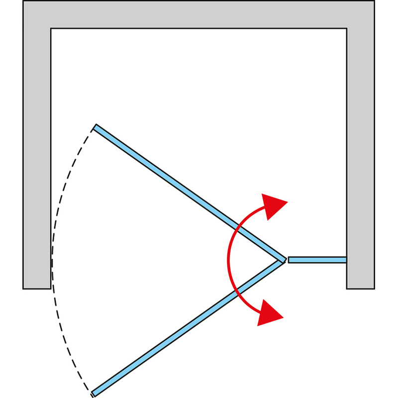 Jednokřídlé dveře Ronal Cadura s pevnou stěnou v rovině - panty vpravo / 1 strana rohového vstupu 1200 x 2000 mm, černá matná/sklo čiré