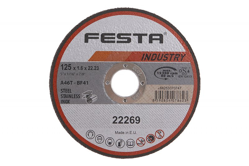 Kotouč řezný FESTA 22269 INDUSTRY na kov 125x1,6x22,2mm