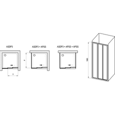 Sprchové dveře Ravak ASDP3 80 198, bílá+transparent