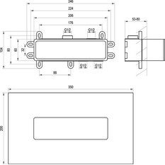 Těleso základní Ravak RB 07D.50 pro podomítkové baterie, R-box Horizontal