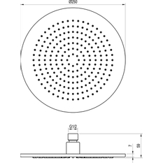 Hlavová sprcha Ravak Chrome kulatá 980.20GB 250 mm, Graphite Brushed