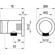 Podomítkový vývod s držákem Ravak 706.20GB Graphite Brushed