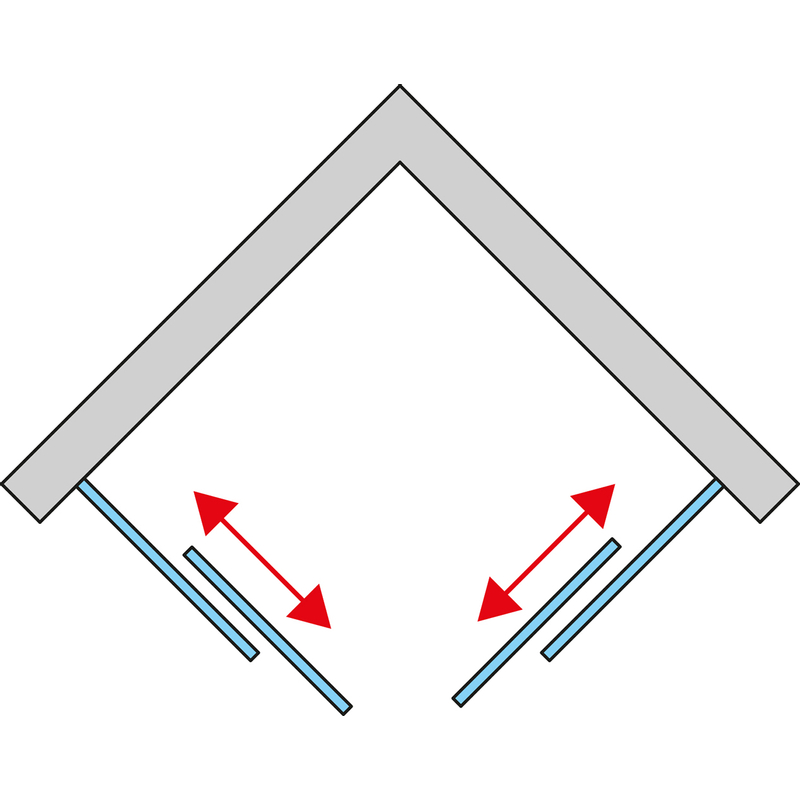 Dvoudílné posuvné dveře Ronal Cadura pravé / 1 strana rohového vstupu 800 x 2000 mm, černá matná/sklo čiré