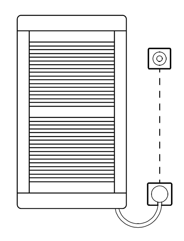 Těleso koupelnové trubkové elektrické Kermi Credo Plus-E 973 x 550 mm, elektrosada WKS vpravo 400 W, bílé