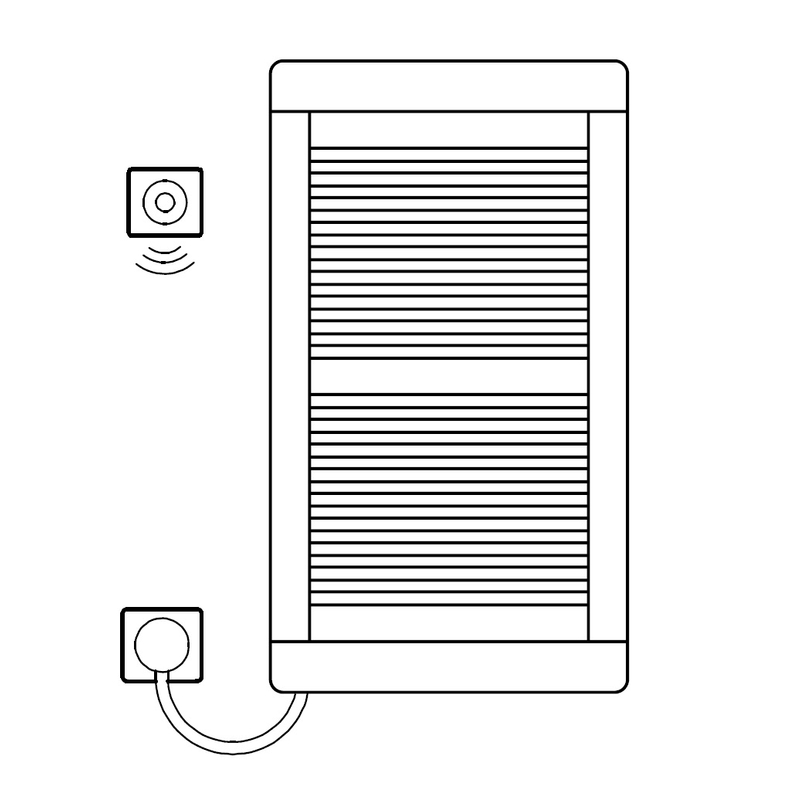 Těleso koupelnové trubkové elektrické Kermi Credo Plus-E 973 x 550 mm, elektrosada WFS vlevo 400 W, bílé