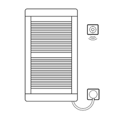 Těleso koupelnové trubkové elektrické Kermi Credo Plus-E 973 x 550 mm, elektrosada WFS vpravo 400 W, bílé