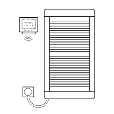 Těleso koupelnové trubkové elektrické Kermi Credo Plus-E 973 x 550 mm, elektrosada WRX vlevo 400 W, bílé