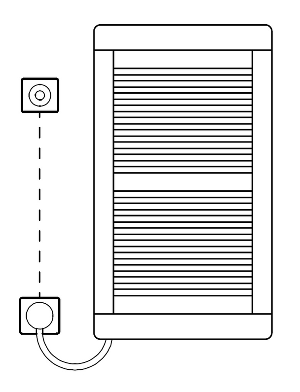 Těleso koupelnové trubkové elektrické Kermi Credo Plus-E 973 x 750 mm, elektrosada WKS vlevo 600 W, bílé