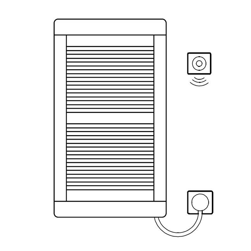 Těleso koupelnové trubkové elektrické Kermi Credo Plus-E 973 x 750 mm, elektrosada WFS vpravo 600 W, bílé