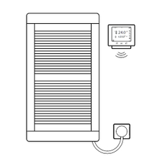 Těleso koupelnové trubkové elektrické Kermi Credo Plus-E 973 x 750 mm, elektrosada WRX vpravo 600 W, stříbrné