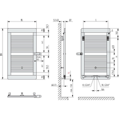 Těleso koupelnové trubkové Kermi Credo Plus 973 x 750 mm, pravé, 610 W, stříbrné