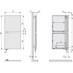 Těleso designové elektrické Kermi Signo-E 1130 x 540 mm, elektrosada WKS vpravo 600 W, bílé