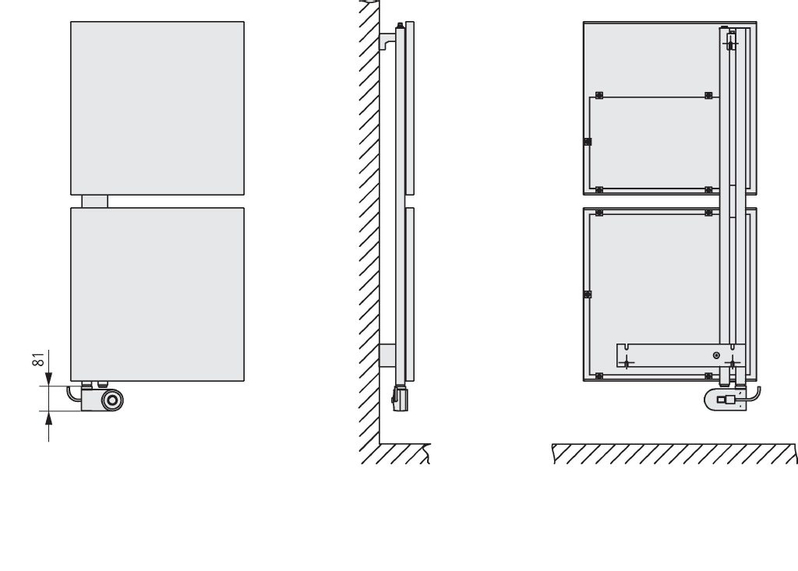 Těleso designové elektrické Kermi Signo-E 1130 x 540 mm, elektrosada FKS vpravo 600 W, bílé