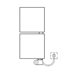 Těleso designové elektrické Kermi Signo-E 1130 x 540 mm, elektrosada FKS vpravo 600 W, bílé