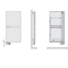 Těleso designové elektrické Kermi Signo-E 1130 x 540 mm, elektrosada FKS vpravo 600 W, bílé