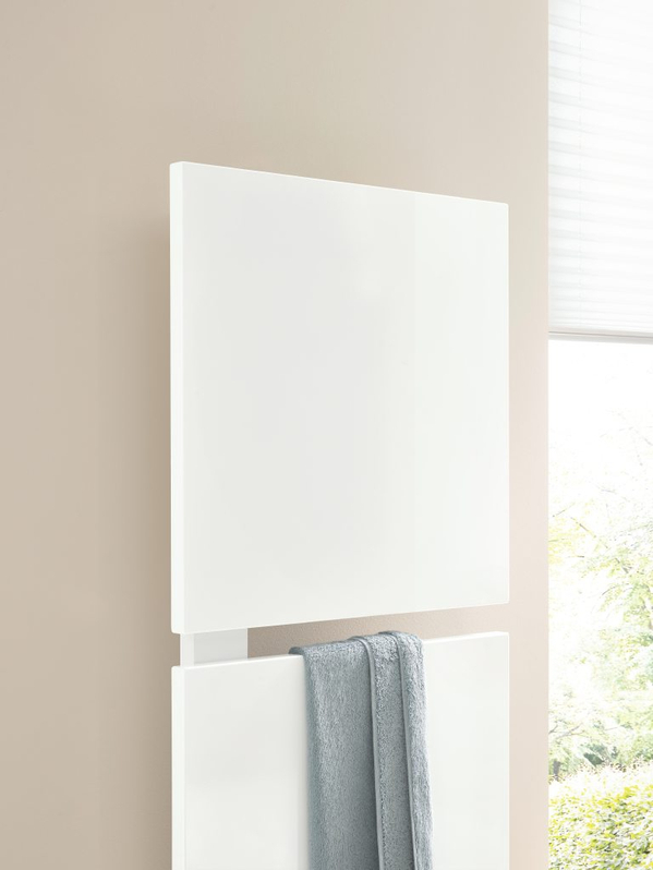 Těleso designové elektrické Kermi Signo-E 1130 x 540 mm, elektrosada WRX vlevo 600 W, bílé