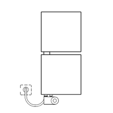 Těleso designové elektrické Kermi Signo-E 1130 x 540 mm, elektrosada FKS vlevo 600 W, stříbrné