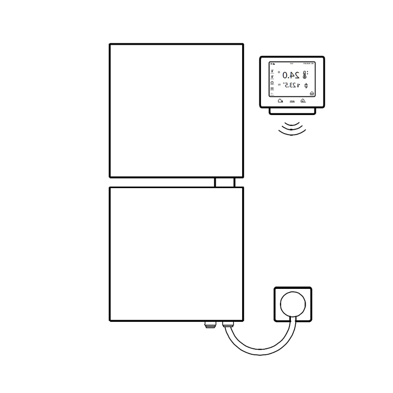 Těleso designové elektrické Kermi Signo-E 1710 x 540 mm, elektrosada WRX vpravo 800 W, bílé