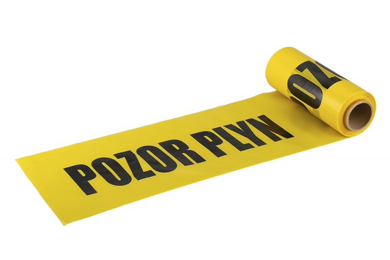 Fólie výstražná - plyn 22cm x 50m x 0,07mm