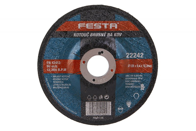 Kotouč brusný FESTA 22242 na kov 125x6,4x22,2mm