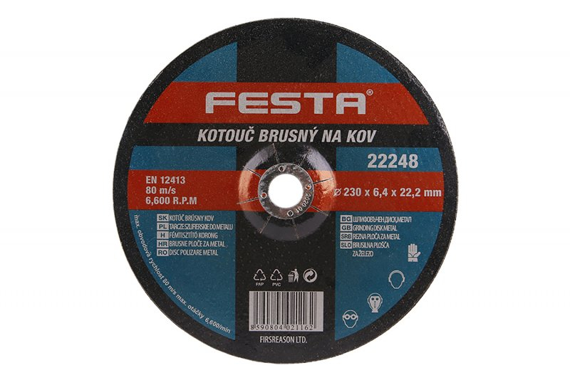 Kotouč brusný FESTA 22248 na kov 230x6,4x22,2mm