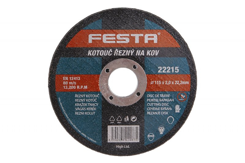 Kotouč řezný FESTA 22215 na kov 115x2,0x22,2mm