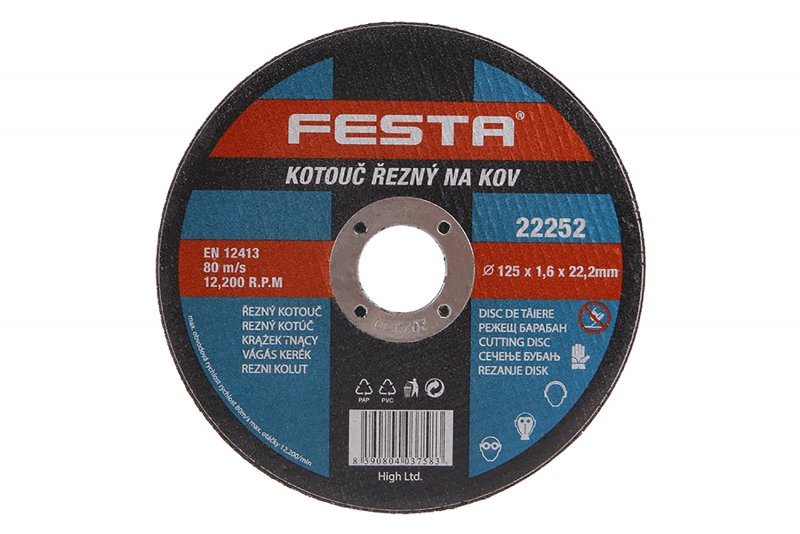 Kotouč řezný FESTA 22252 na kov 125x1,6x22,2mm