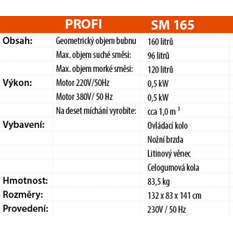 Míchačka LESCHA SM 165S 160l 230V WS BR