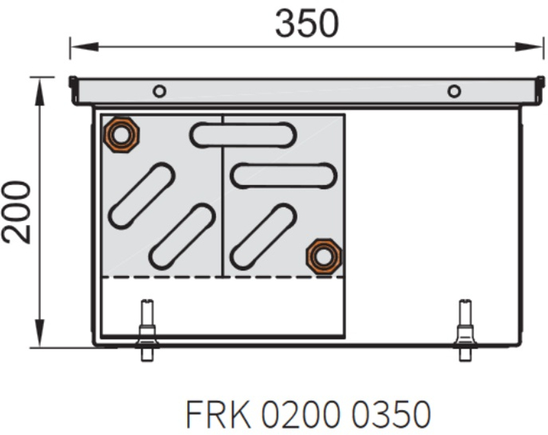 Konvektor podlahový s přirozenou konvekcí Isan Termo FRK 200 x 350 x 1500 mm, 947 W, připojení vlevo, výměník ocelový, mřížka Natur příčná rolovací hliník