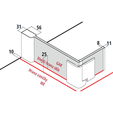 Zástěna Walk-in Wall s otočným křídlem Kermi Pasa XP PXT1L levá, stříbrná vysoký lesk/čiré ESG sklo 100 x 200 cm