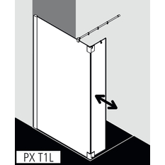 Zástěna Walk-in Wall s otočným křídlem Kermi Pasa XP PXT1L levá, stříbrná matná/čiré ESG sklo 120 x 185 cm