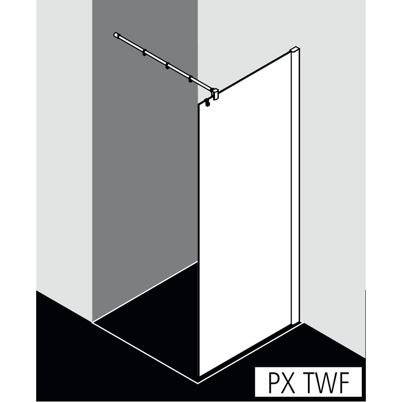 Zástěna Walk-in Wall Kermi Pasa XP TWF stříbrná vysoký lesk/čiré ESG sklo 75 x 200 cm