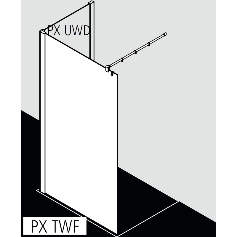 Zástěna Walk-in Wall Kermi Pasa XP TWF stříbrná vysoký lesk/čiré ESG sklo 75 x 200 cm