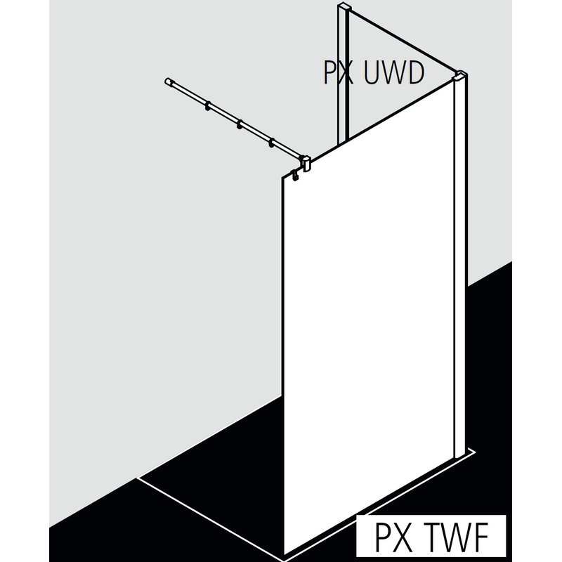 Zástěna Walk-in Wall Kermi Pasa XP TWF stříbrná vysoký lesk/čiré ESG sklo 75 x 200 cm