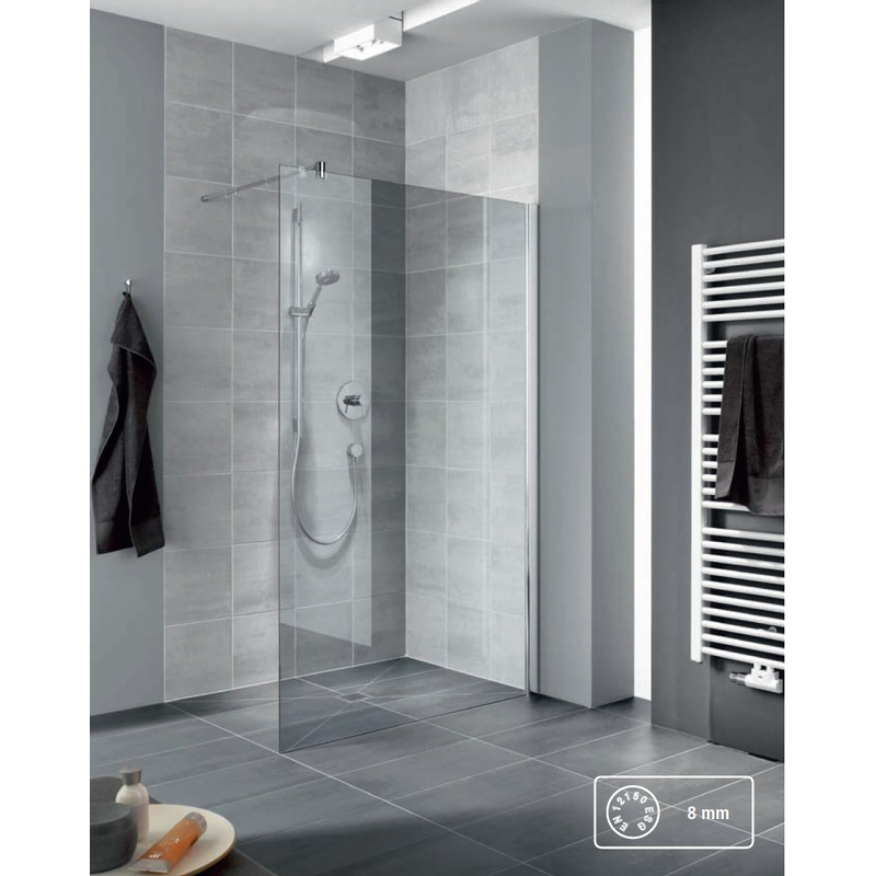 Zástěna Walk-in Wall Kermi Pasa XP TWF stříbrná vysoký lesk/čiré ESG sklo 75 x 200 cm