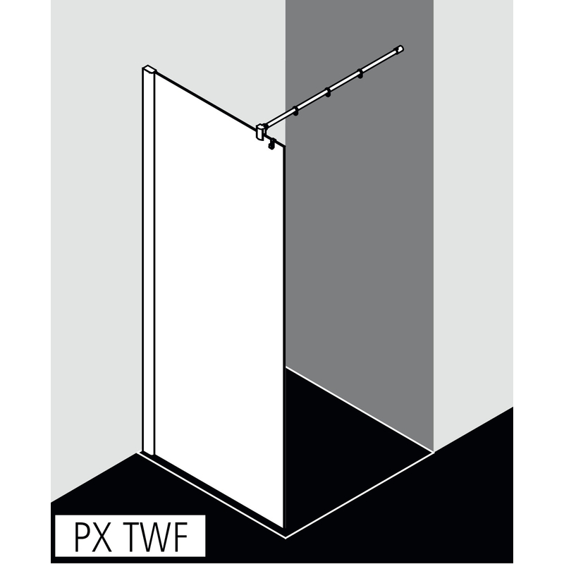 Zástěna Walk-in Wall Kermi Pasa XP TWF stříbrná vysoký lesk/čiré ESG sklo 75 x 200 cm