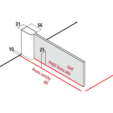 Zástěna Walk-in Wall Kermi Pasa XP TWF stříbrná vysoký lesk/čiré ESG sklo 75 x 200 cm