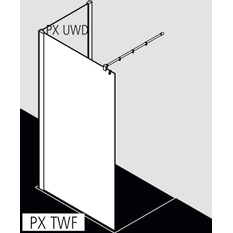 Zástěna Walk-in Wall Kermi Pasa XP TWF stříbrná vysoký lesk/čiré ESG sklo 75 x 200 cm