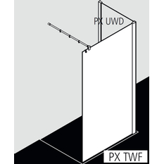 Zástěna Walk-in Wall Kermi Pasa XP TWF stříbrná vysoký lesk/čiré ESG sklo 75 x 200 cm