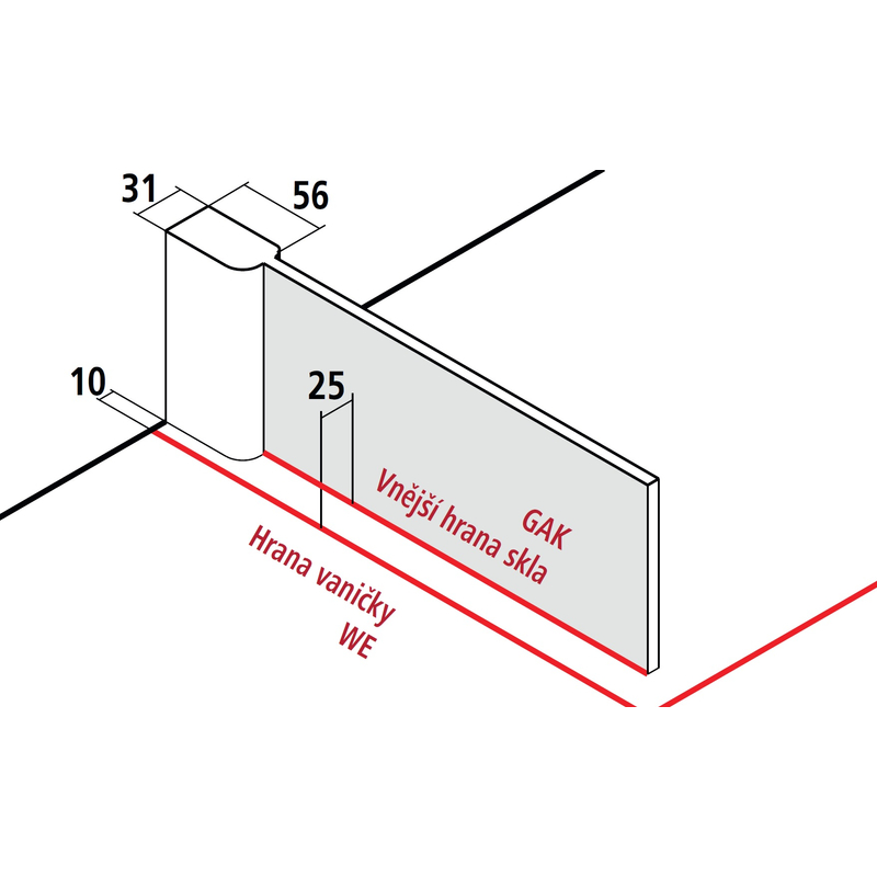 Zástěna Walk-in Wall Kermi Pasa XP TWF stříbrná matná/čiré ESG sklo 80 x 200 cm