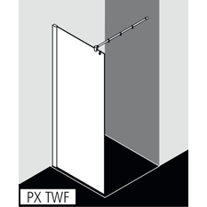 Zástěna Walk-in Wall Kermi Pasa XP TWF stříbrná matná/čiré ESG sklo s úpravou KermiCLEAN 80 x 200 cm