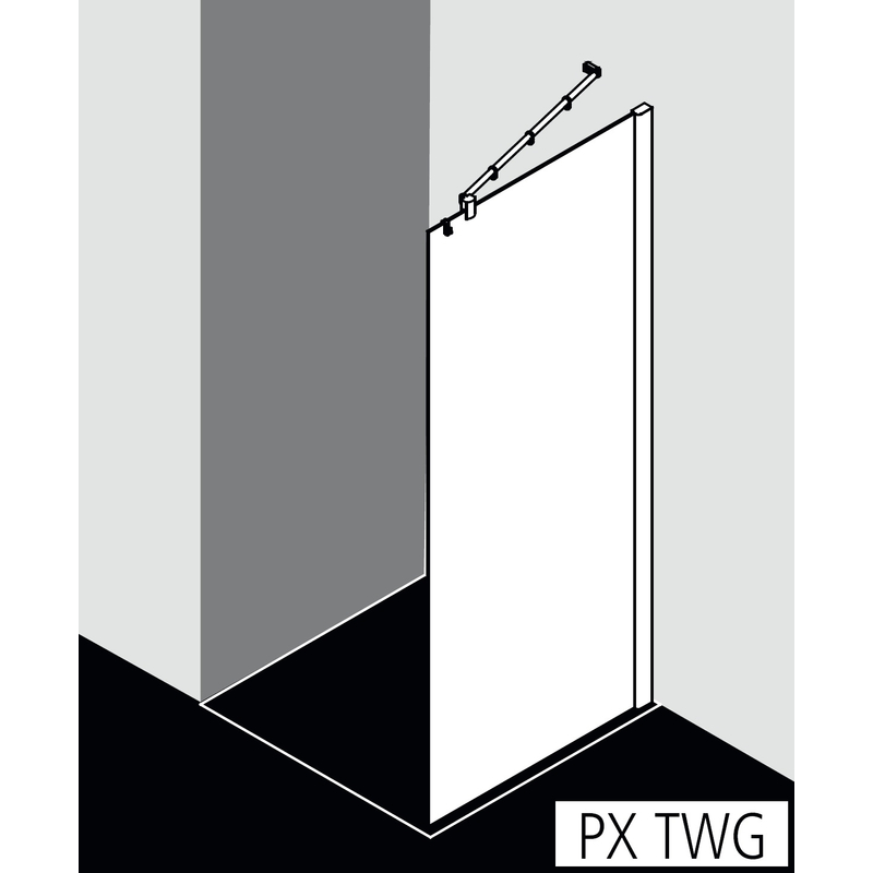 Zástěna Walk-in Wall Kermi Pasa XP TWG stříbrná matná/čiré ESG sklo s úpravou KermiCLEAN 100 x 185 cm