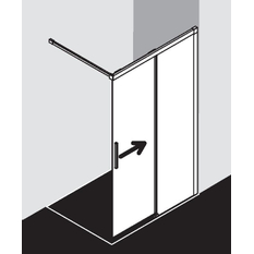 Zástěna Walk-in Wall posuvná Kermi Nica NIJ2R pravá, stříbrná vysoký lesk, čiré ESG sklo s úpravou 110 x 200 cm