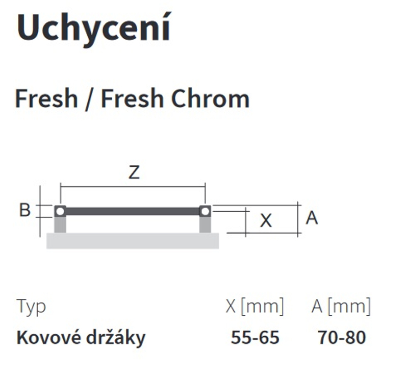 Těleso koupelnové trubkové Isan Fresh 1140 x 400 mm, 247 W, středové připojení, chrom