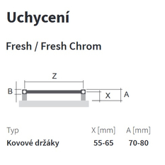 Těleso koupelnové trubkové Isan Fresh 1140 x 400 mm, 247 W, středové připojení, chrom