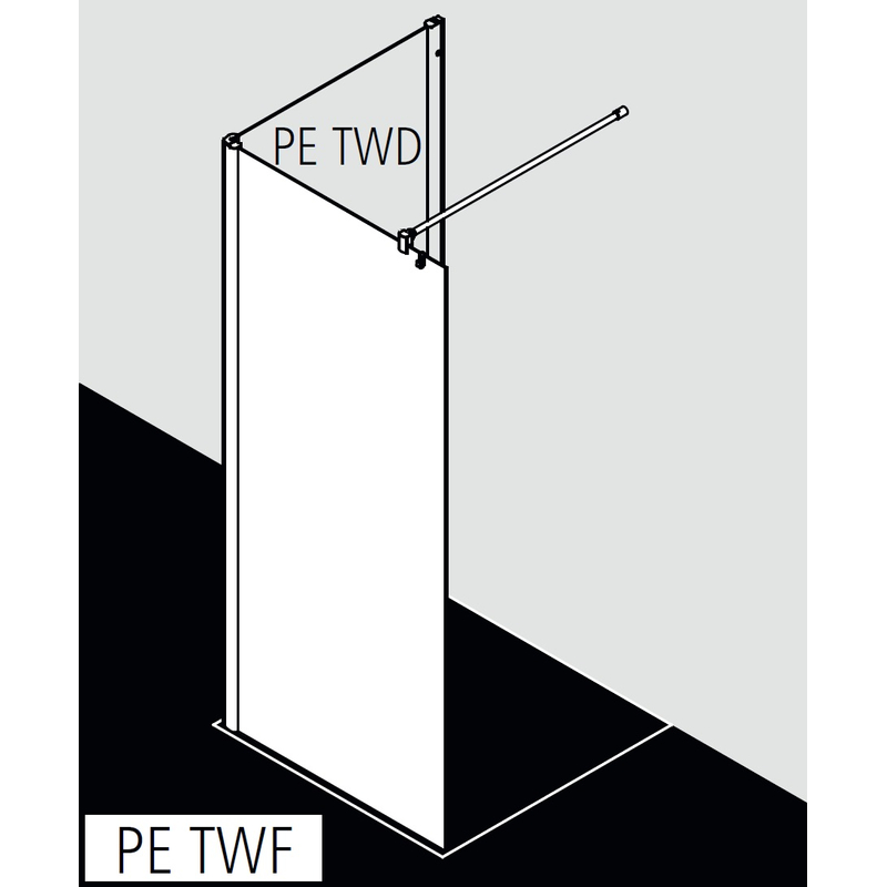 Zástěna Walk-In Wall Kermi Pega PETWF stříbrná vysoký lesk, čiré ESG sklo s úpravou 90 x 200 cm