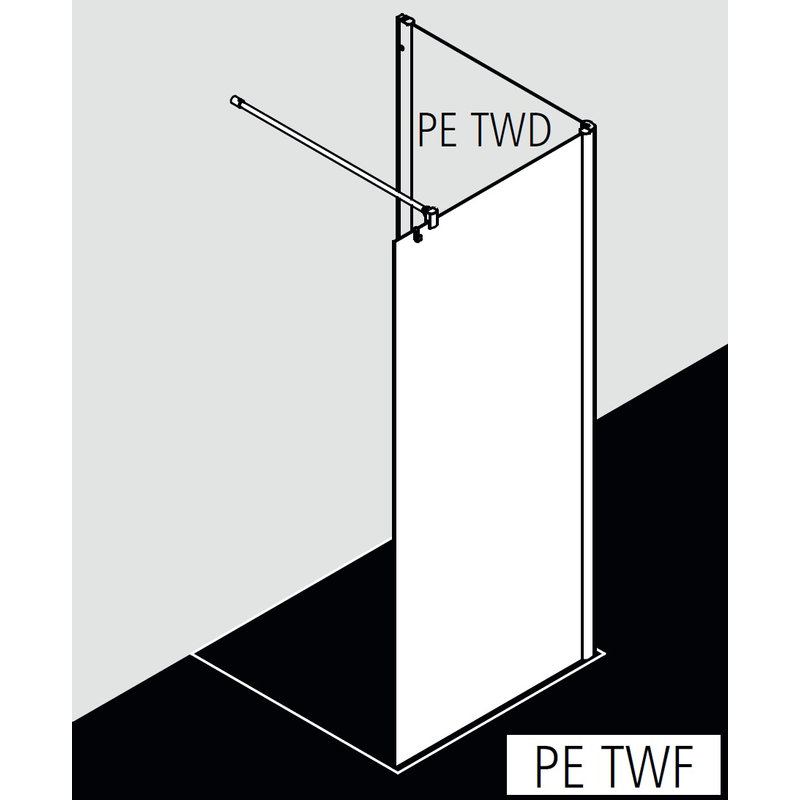 Zástěna Walk-In Wall Kermi Pega PETWF stříbrná vysoký lesk, čiré ESG sklo s úpravou 90 x 200 cm